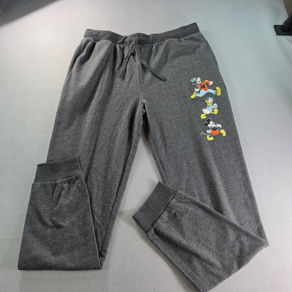 Disney Other - Disney Mickey Mouse Donald Goofy Gray Jogger Sweatpants Mens Large Pockets